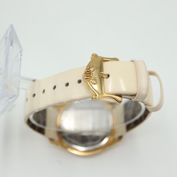 Betsey Johnson Women's Watch 39mm White Dial White Leather Strap w New Battery - Picture 11 of 16